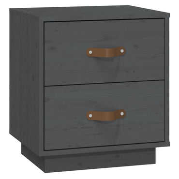 vidaXL Nachttisch Grau 40x34x45 cm Massivholz Kiefer