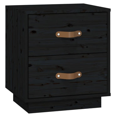 vidaXL Nachttisch Schwarz 40x34x45 cm Massivholz Kiefer