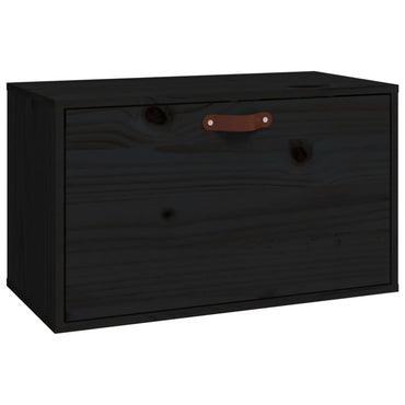 vidaXL Wandschrank Schwarz 60x30x35 cm Massivholz Kiefer