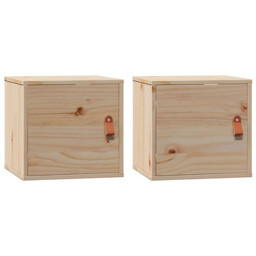 vidaXL Wandschränke 2 Stk. 31,5x30x30 cm Massivholz Kiefer
