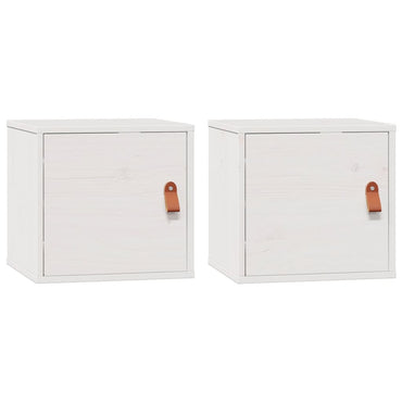 vidaXL Wandschränke 2 Stk. Weiß 31,5x30x30 cm Massivholz Kiefer