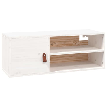 vidaXL Wandschrank Weiß 80x30x30 cm Massivholz Kiefer
