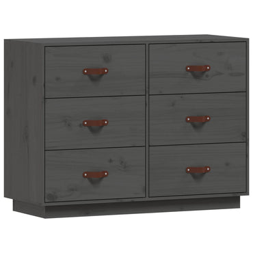 vidaXL Buffet bas gris 100x40x75 cm Bois de pin massif