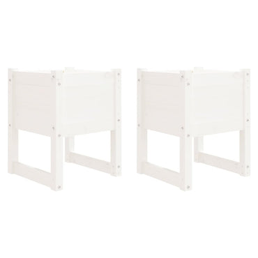 vidaXL Jardinières 2 pcs Blanc 40x40x52,5 cm Pin massif