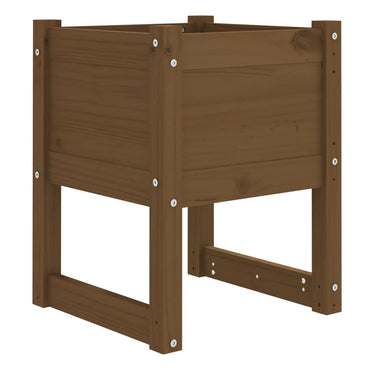 vidaXL Jardinière Bois de Pin Massif Marron Miel 40x40x52,5 cm