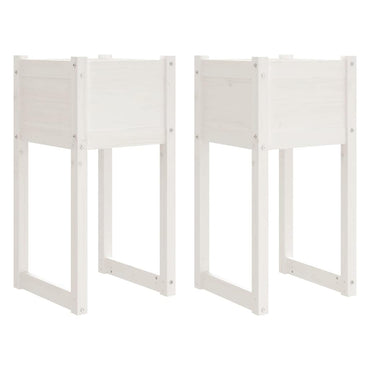 vidaXL Jardinières 2 pcs Blanc 40x40x81 cm Bois de pin massif