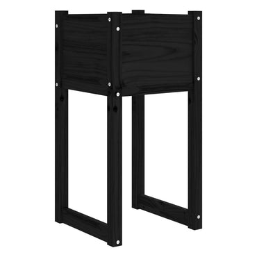vidaXL Jardinière noire 40x40x81 cm en pin massif