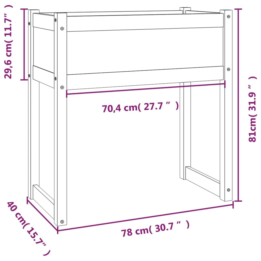 vidaXL Jardinière Blanc 78x40x81 cm Bois de pin massif