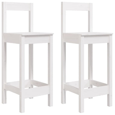 vidaXL Tabourets de bar 2 pcs Blanc 40x41,5x112 cm Bois de pin massif