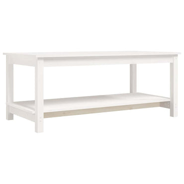 vidaXL Table basse blanche 110x55x45 cm Pin massif