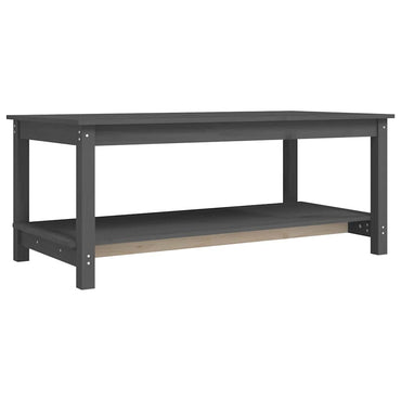 vidaXL Table basse gris 110x55x45 cm Bois de pin massif