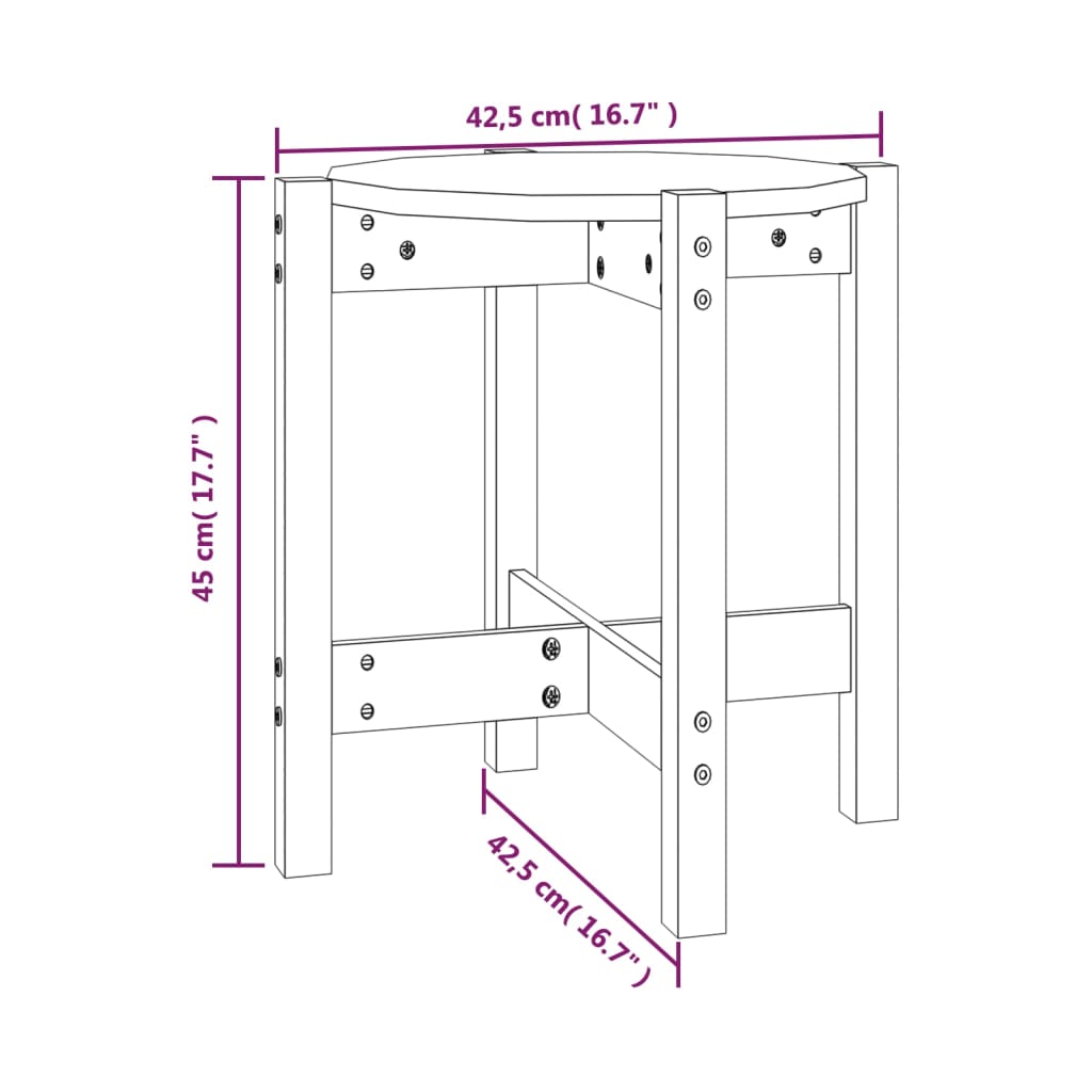 vidaXL Couchtisch Weiß Ø 42,5x45 cm Massivholz Kiefer