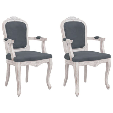 vidaXL Chaises de salle à manger 2 pcs Gris foncé 62x59,5x100,5 cm Velours