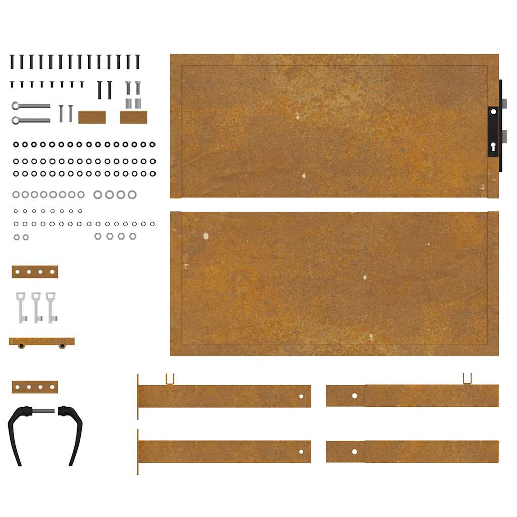 Gartentor 100x100 cm Cortenstahl