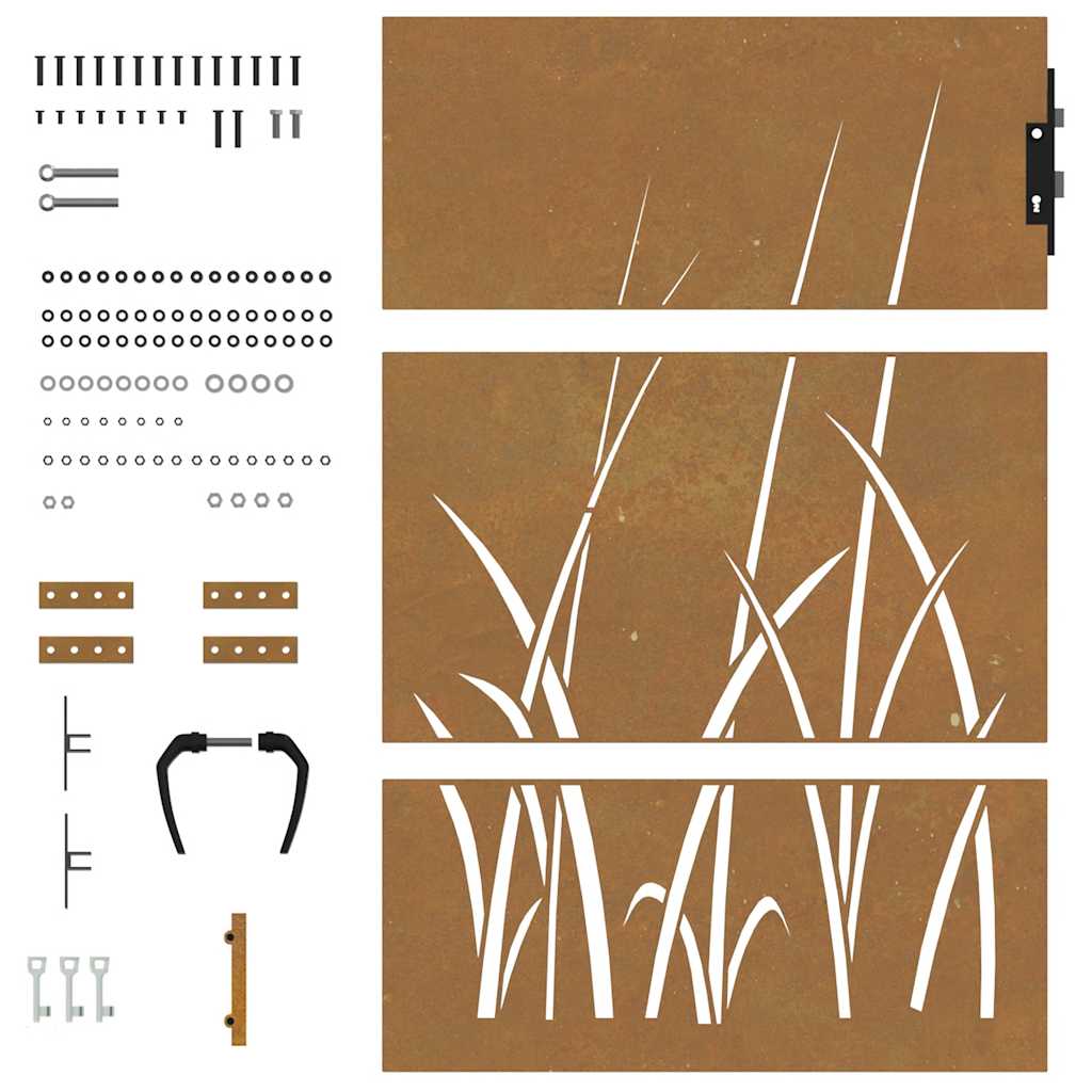 Gartentor 85x150 cm Cortenstahl Gras-Design