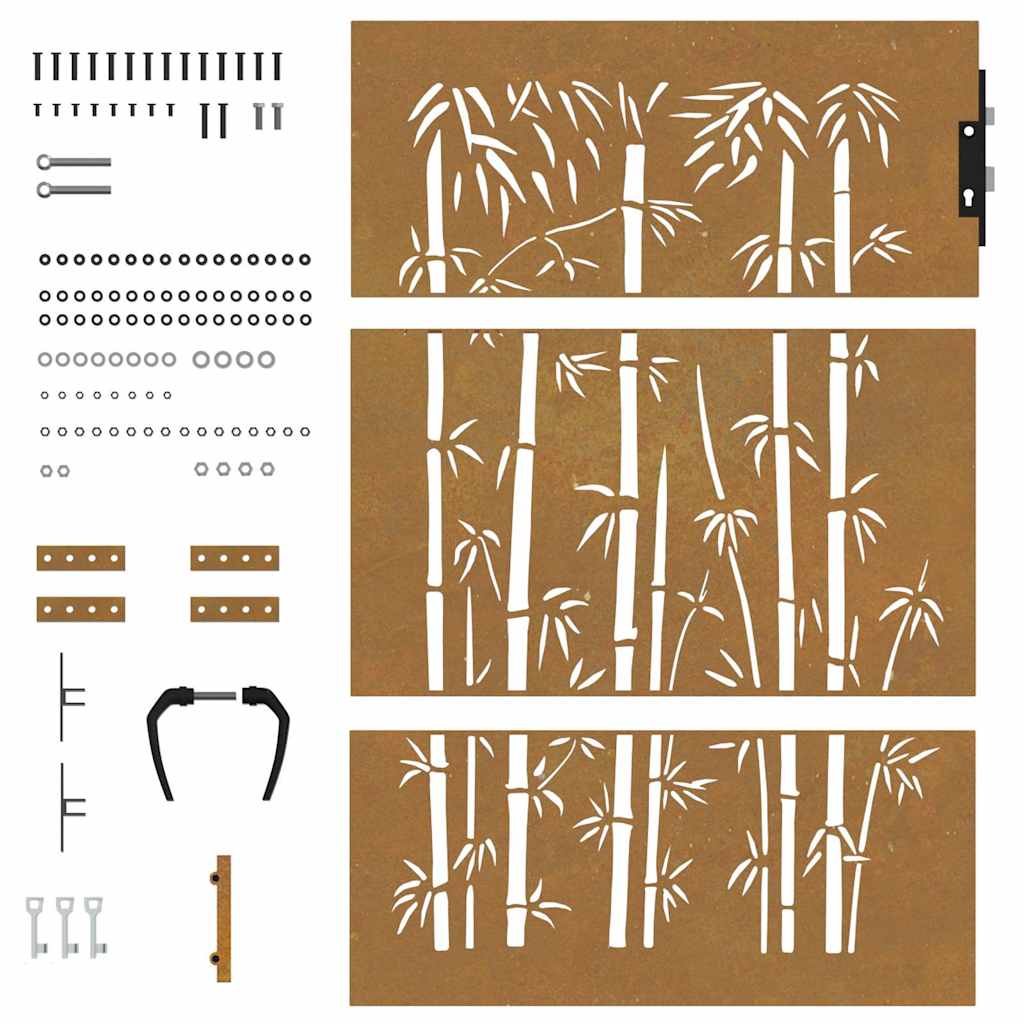 Gartentor 85x150 cm Cortenstahl Bambus-Design
