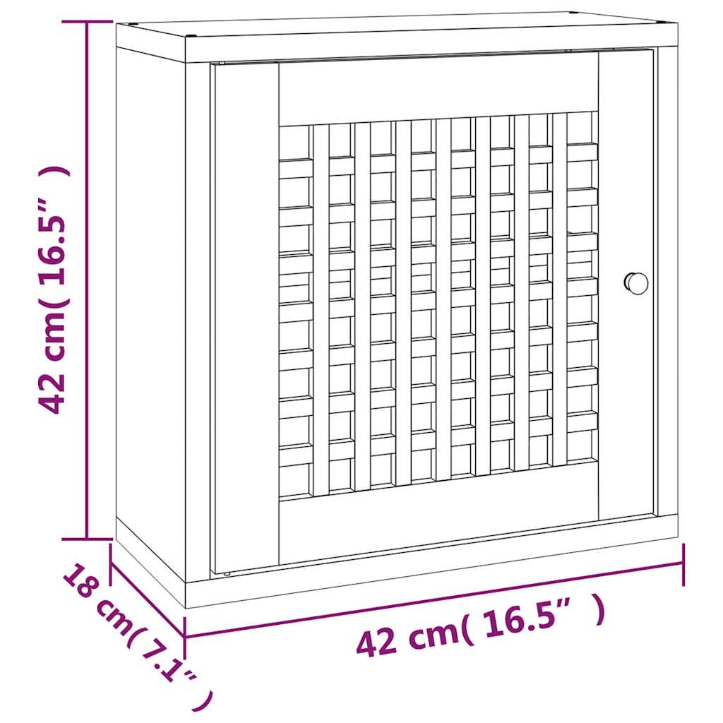 vidaXL Armoire murale 42x18x42 cm Bois de noyer massif