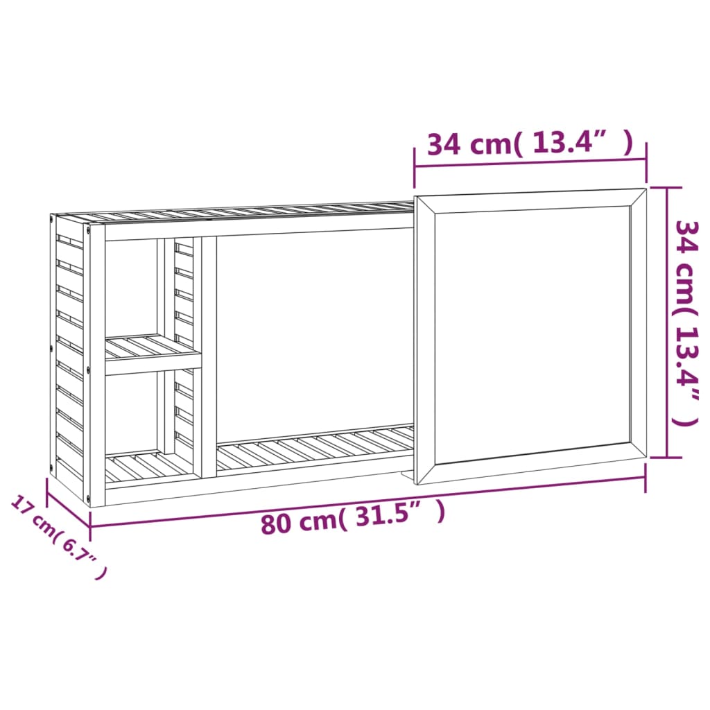 vidaXL Spiegelschrank 80x17x34 cm Massivholz Nussbaum