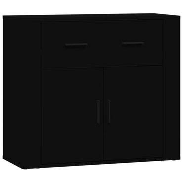 vidaXL Buffet noir 80x33x70 cm en bois d'ingénierie
