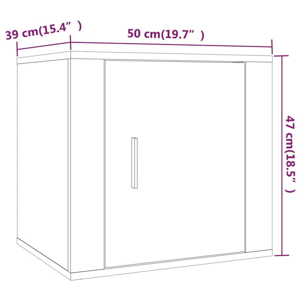 vidaXL Nachttische 2 Stk. Schwarz 50x39x47 cm