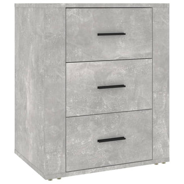 vidaXL Table de chevet gris béton 50x36x60 cm Bois d'ingénierie