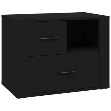 vidaXL Table de chevet Noir 60x36x45 cm Bois d'ingénierie
