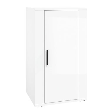 vidaXL Bahut blanc brillant 40x33x70 cm en bois d'ingénierie