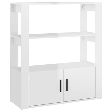 vidaXL Buffet blanc brillant 80x30x90 cm Bois d'ingénierie