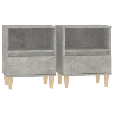 vidaXL Tables de chevet 2 pcs. Gris béton 40x35x50 cm
