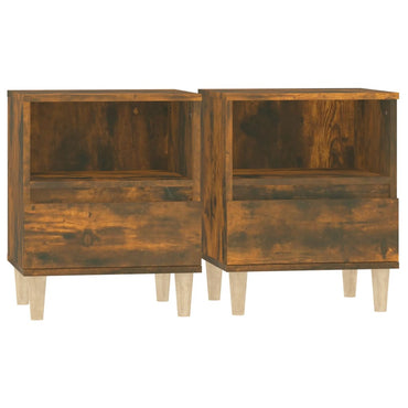 vidaXL Tables de chevet 2 pcs Chêne fumé 40x35x50 cm