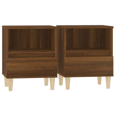 vidaXL Tables de chevet 2 pcs Aspect chêne marron 40x35x50 cm