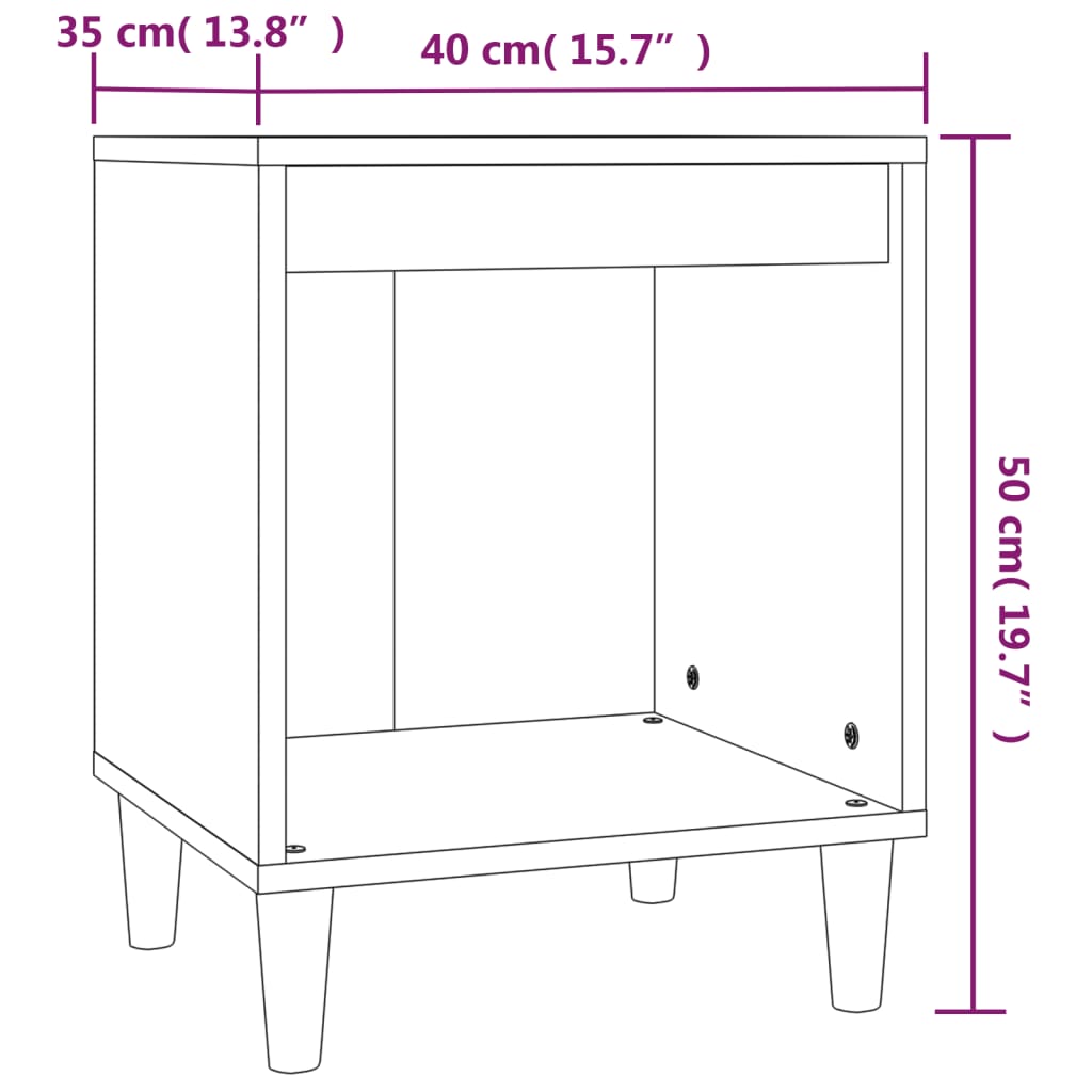 vidaXL Table de chevet blanc 40x35x50 cm Bois d'ingénierie