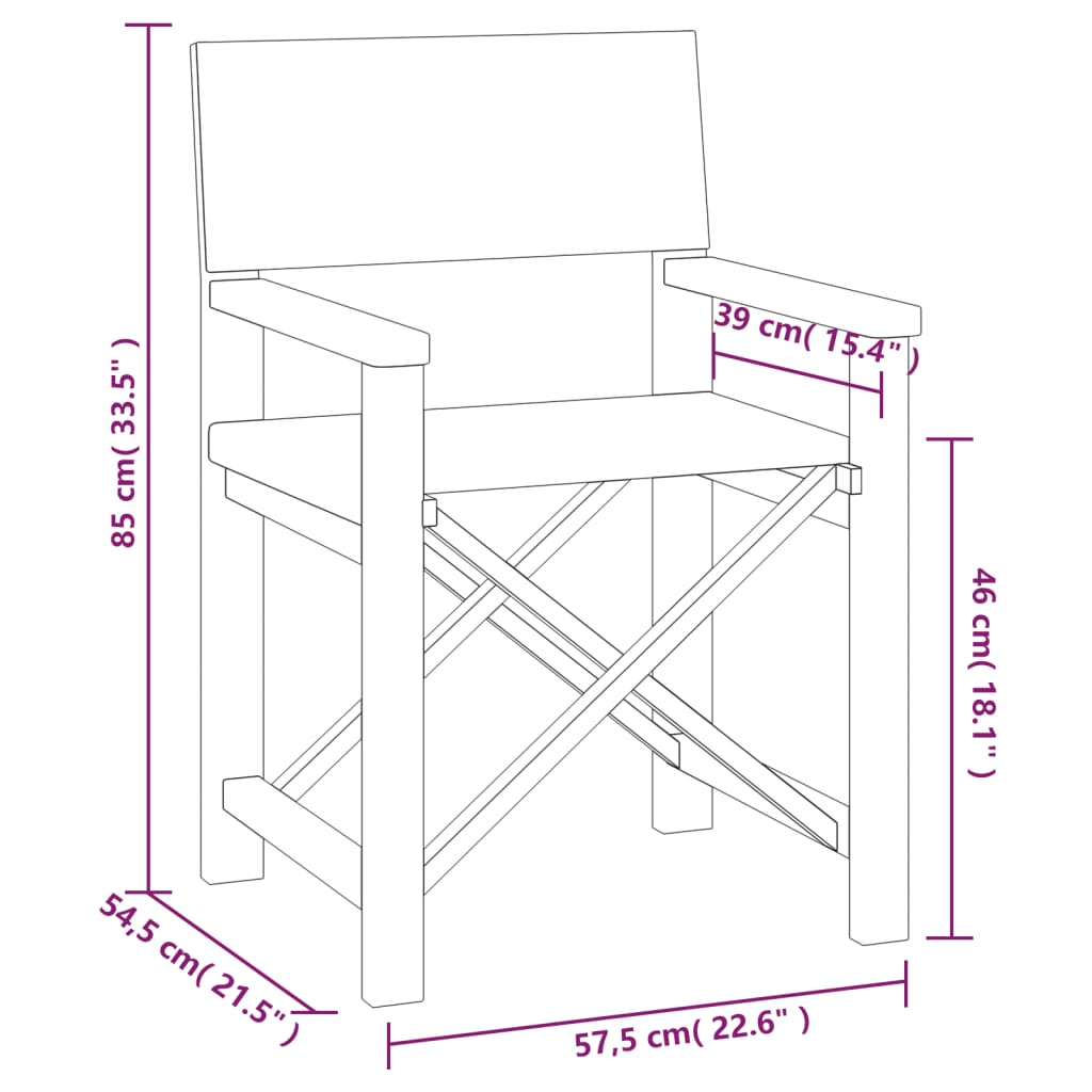 vidaXL Regiestühle 2 Stk. Massivholz Teak Grau
