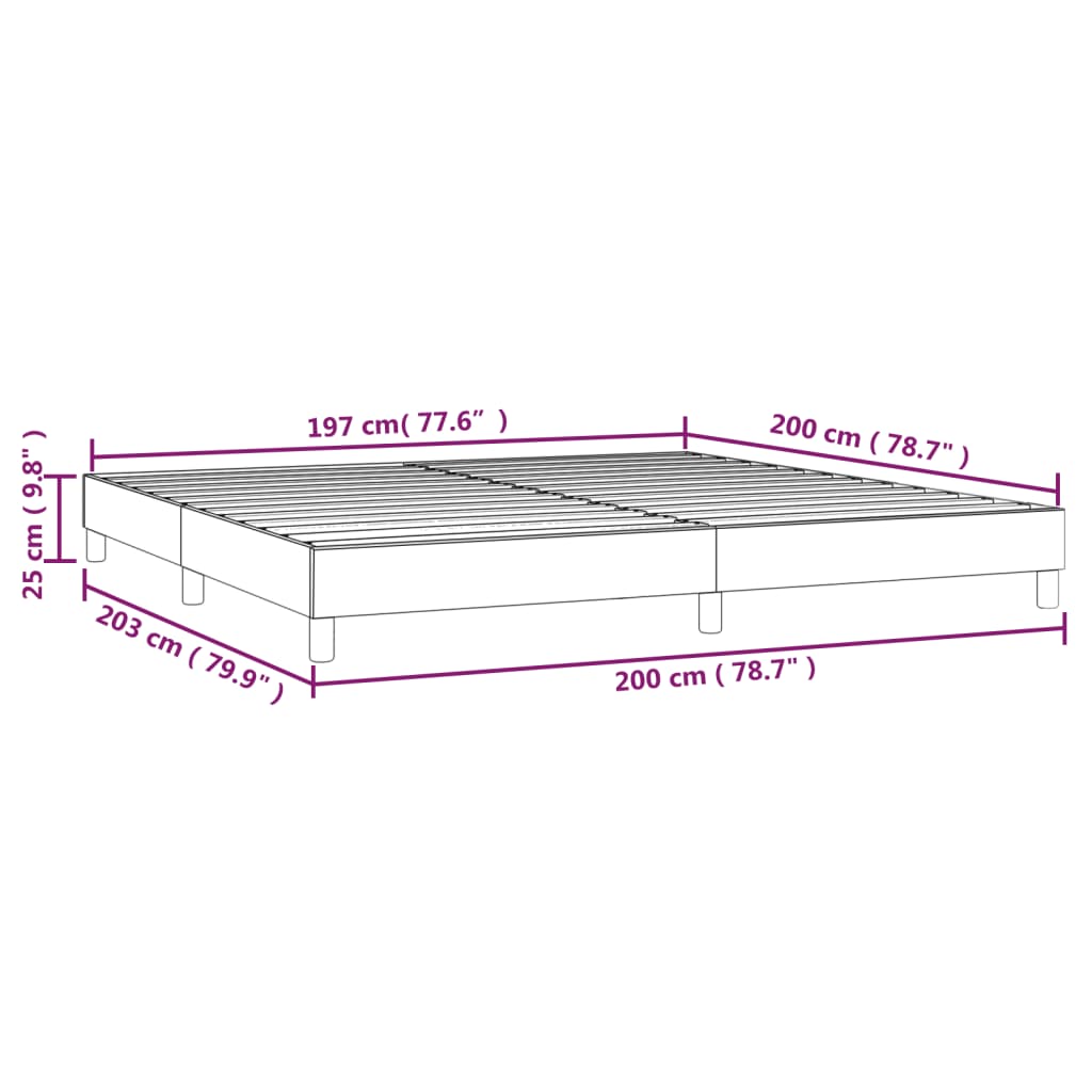 Boxspringbettgestell Creme 200x200 cm Stoff