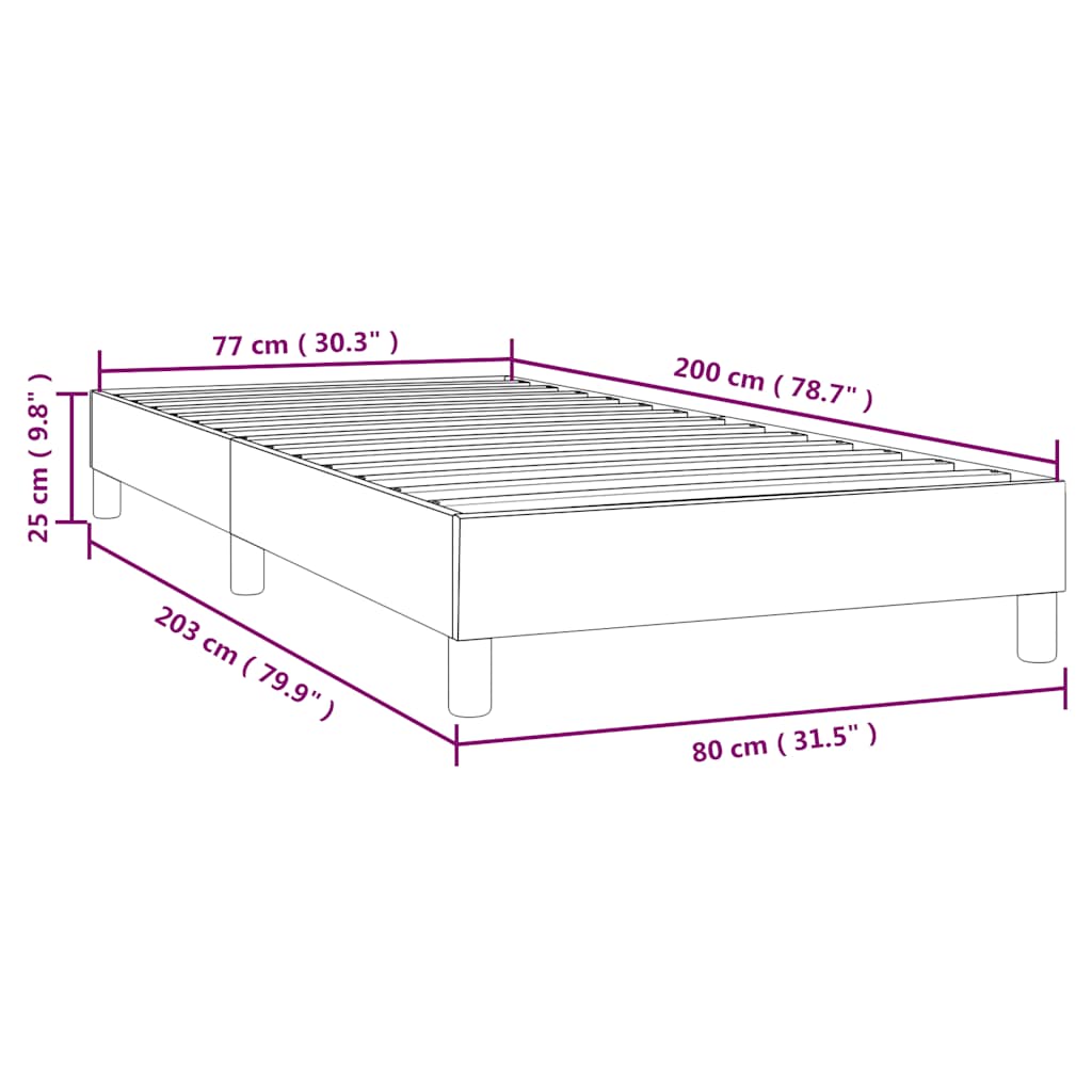 Boxspringbettgestell Dunkelblau 80x200 cm Samt