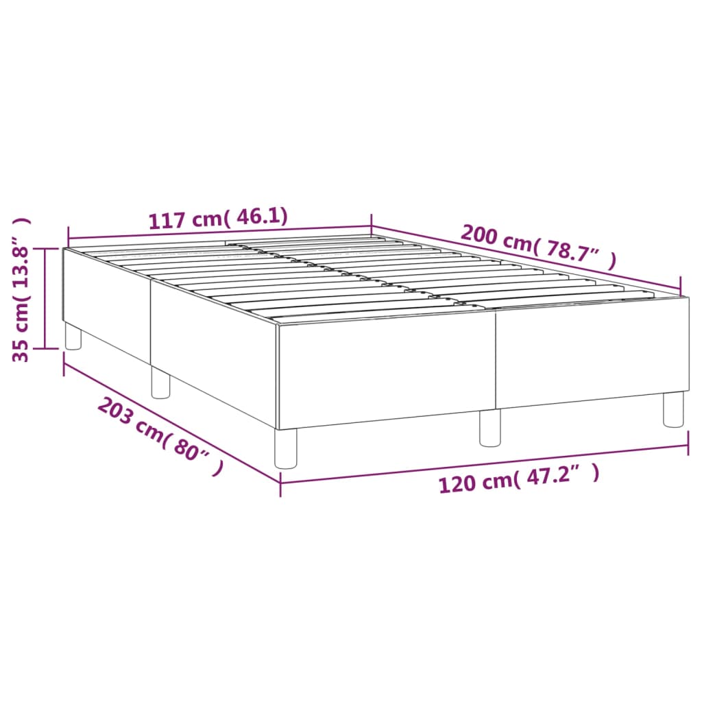 Boxspringbettgestell Dunkelgrau 120x200 cm Stoff