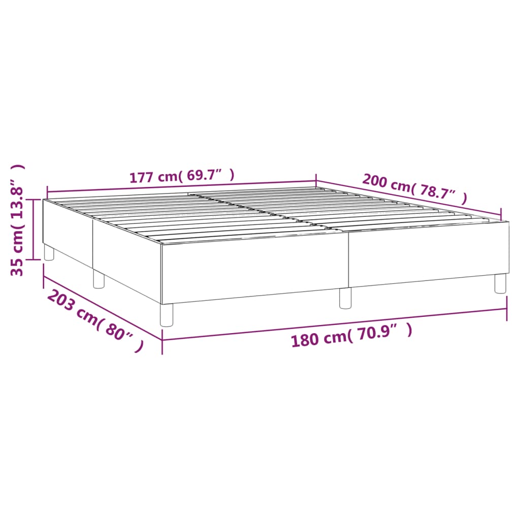 Boxspringbettgestell Blau 180x200 cm Stoff
