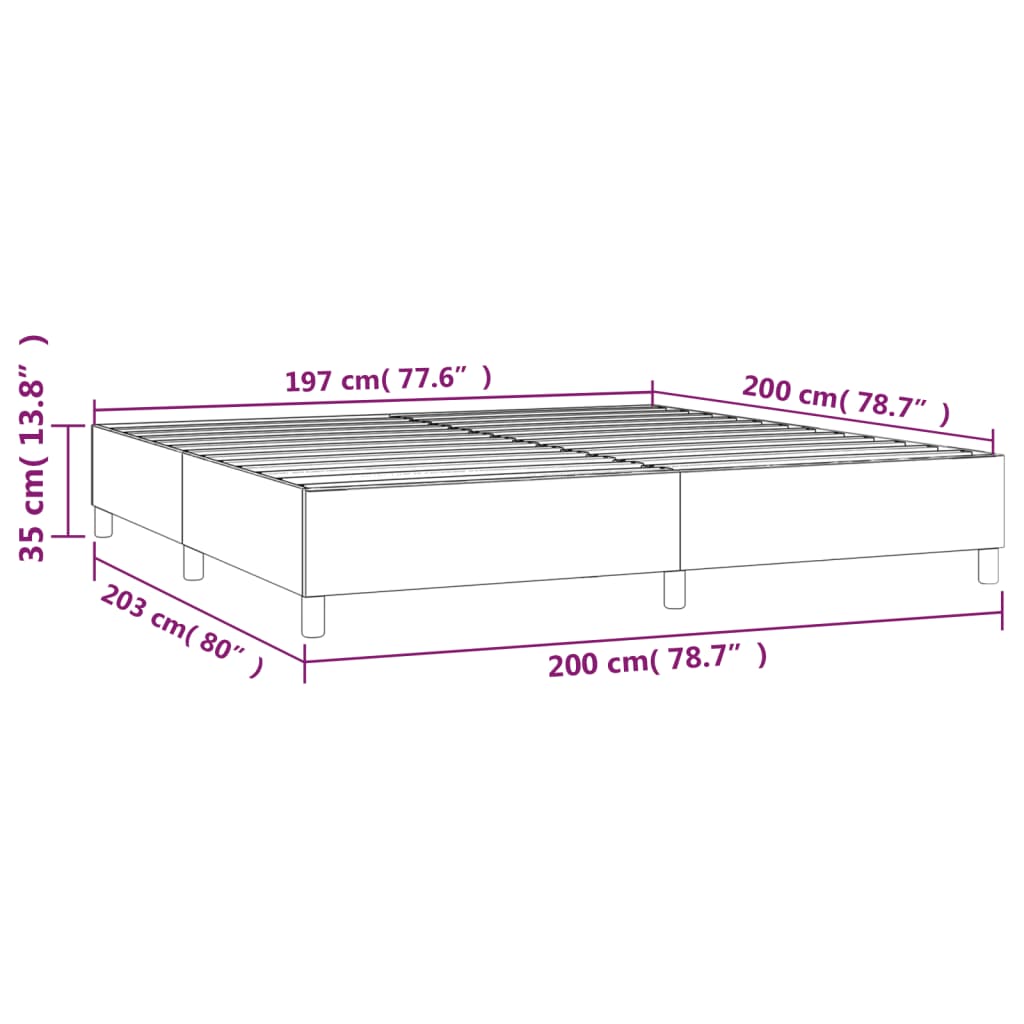 vidaXL Boxspringbettgestell Schwarz 200x200 cm Stoff