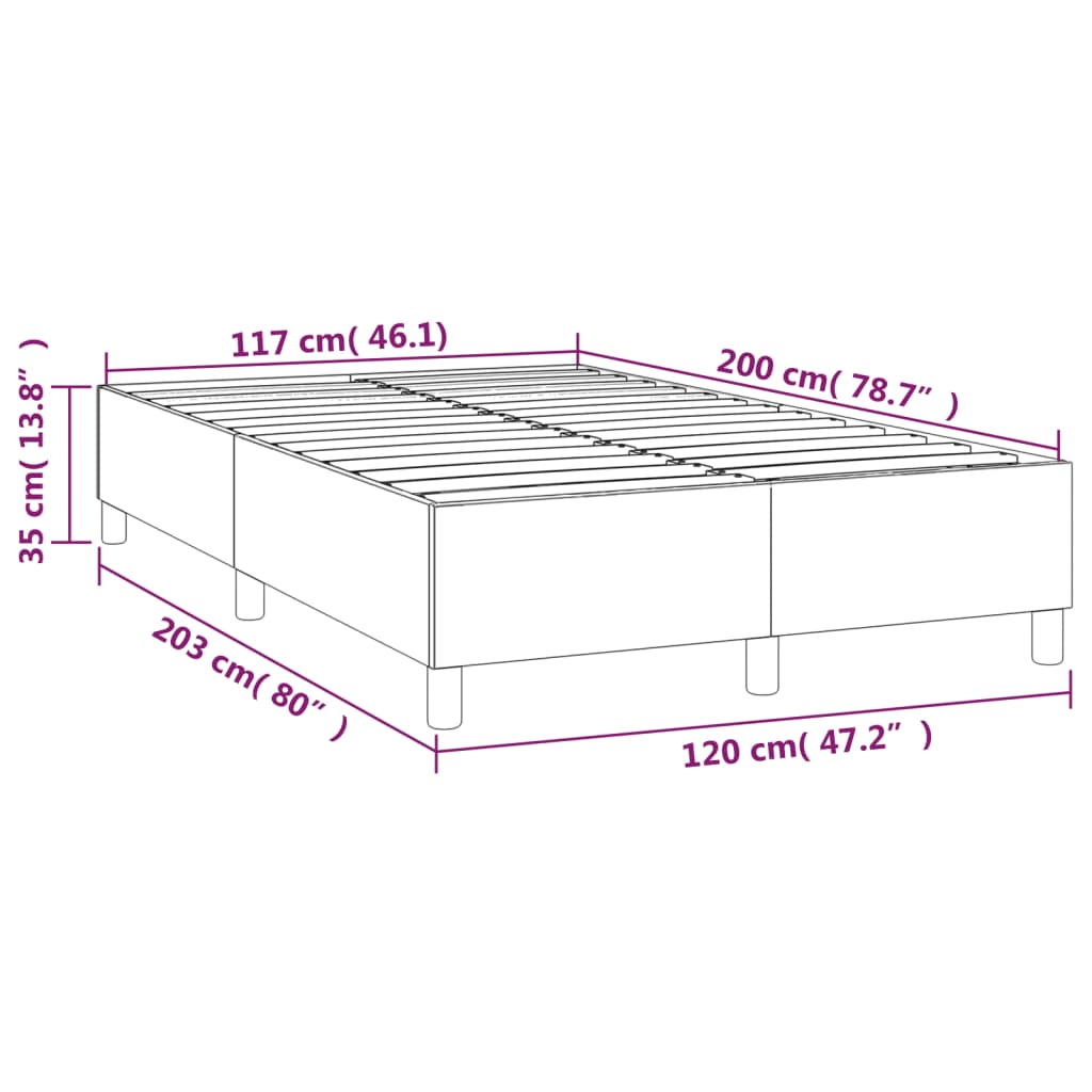 Boxspringbettgestell Grau 120x200 cm Kunstleder