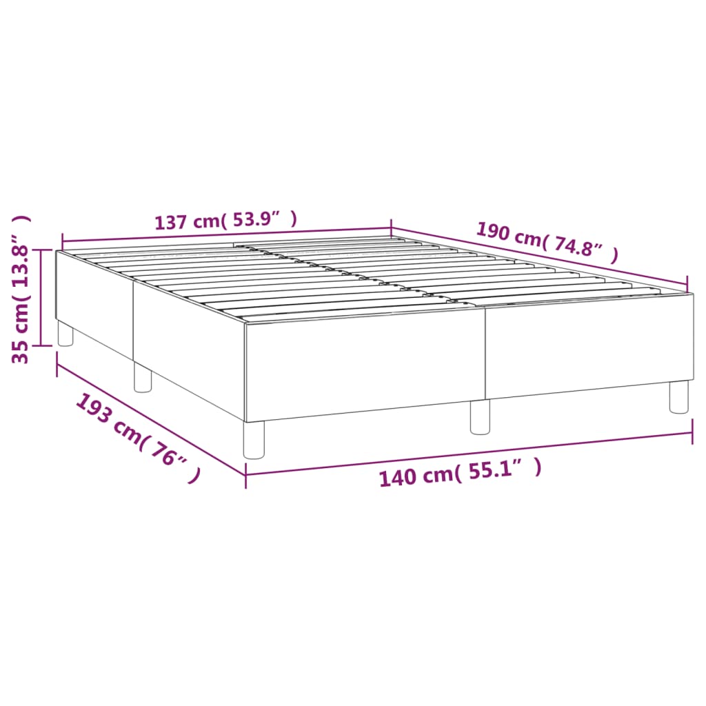 Boxspringbettgestell Grau 140x190 cm Kunstleder