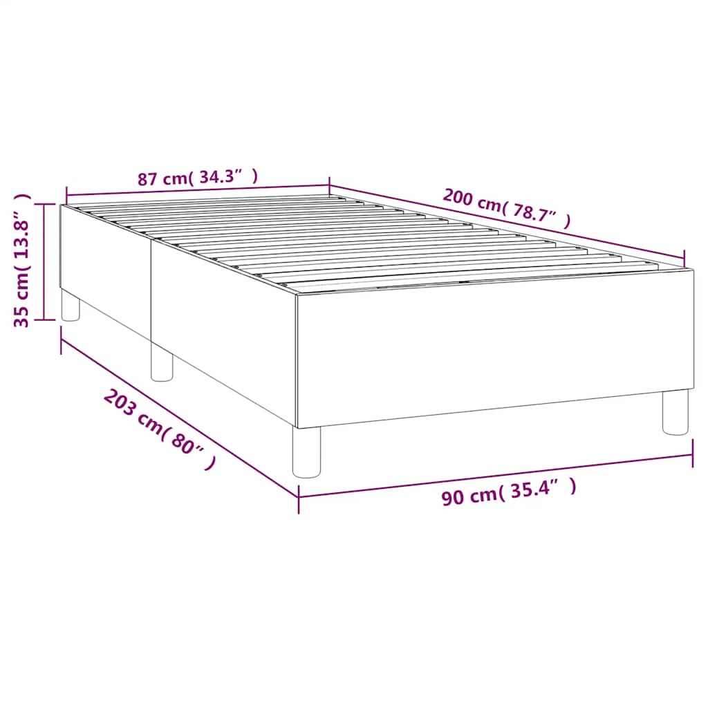 Boxspringbettgestell Dunkelblau 90x200 cm Samt