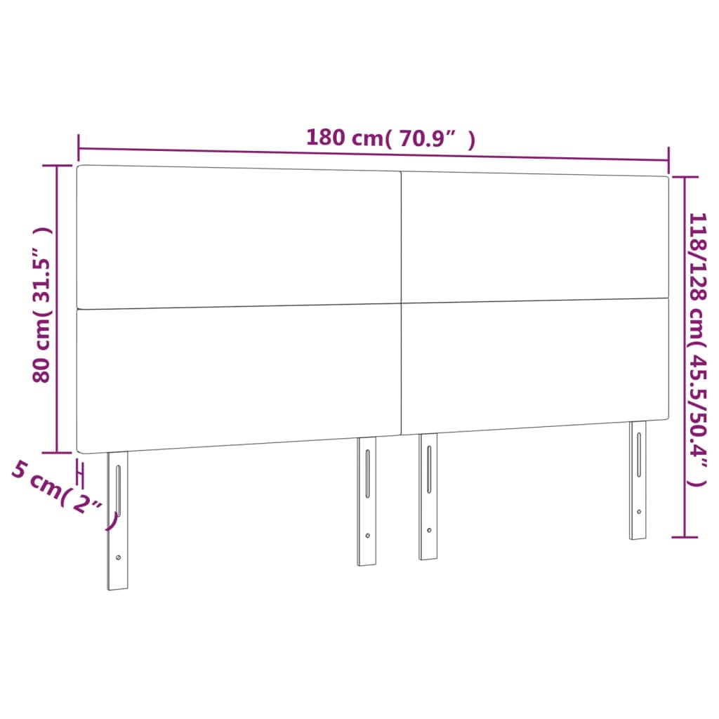 vidaXL Kopfteil Blau 180x5x118/128 cm Stoff