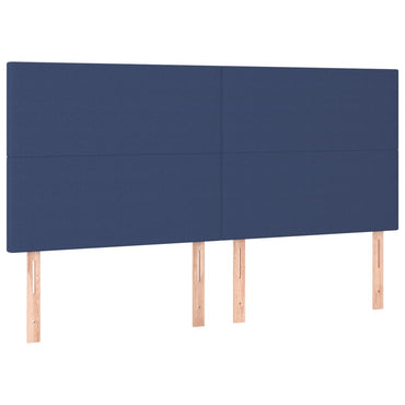 vidaXL Kopfteil Blau 200 x 5 x 118/128 cm Stoff