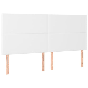 vidaXL Kopfteil Weiß 160x5x118/128 cm Kunstleder
