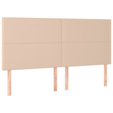 vidaXL Kopfteil Cappuccino 200x5x118/128 cm Kunstleder