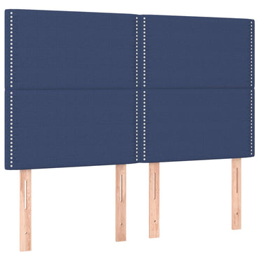 vidaXL Kopfteil Blau 144x5x118/128 cm Stoff