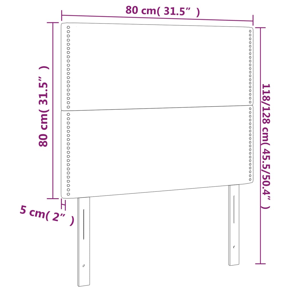 vidaXL Kopfteil Schwarz 80x5x118/128 cm Samt