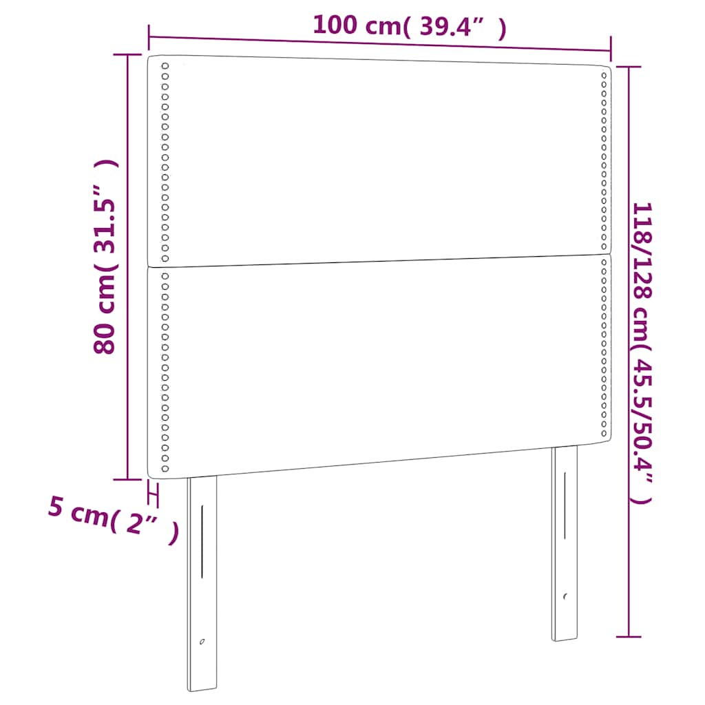 vidaXL Kopfteil Dunkelblau 100x5x118/128 cm Samt