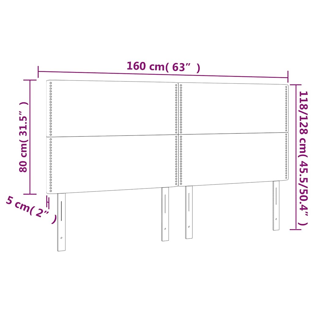 vidaXL Kopfteil Dunkelblau 160 x 5 x 118/128 cm Samt