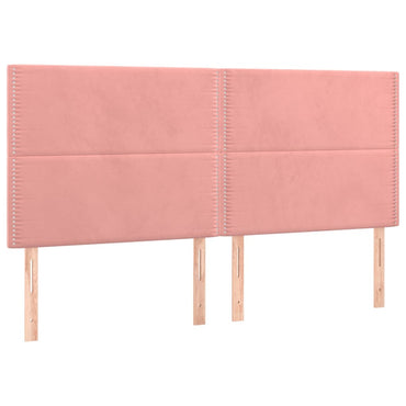 vidaXL Kopfteil Rosa 160 x 5 x 118/128 cm Samt